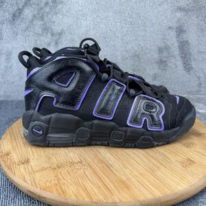 Nike Air More Uptempo Shoes Youth Size 6.5Y Black Purple Basketball DX5954-001